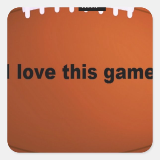 Sticker Carré Football Américain : J'Aime Ce Jeu (Devant)