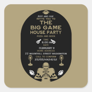 Sticker Carré Football Big Game TV Watch Party