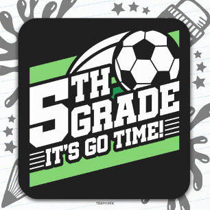 Sticker Carré Football de 5e année Premier jour Retour à l'école