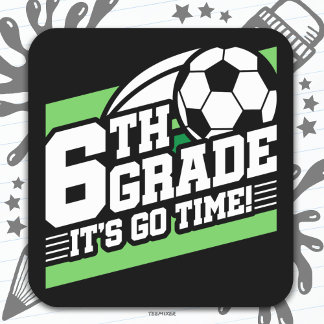 Sticker Carré Football de 6e année Premier jour Retour à l'école