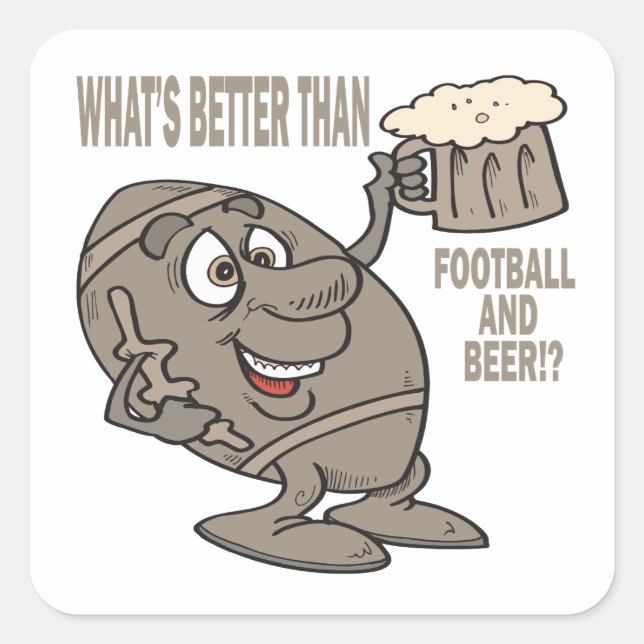Sticker Carré Football Et Bière (Devant)