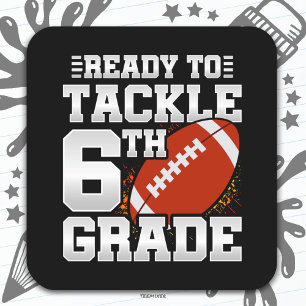 Sticker Carré Football Premier jour 6e année Retour à l'école