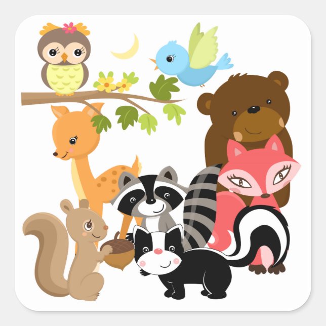 Sticker Carré Forest Friends (Devant)