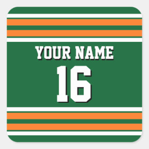 Sticker Carré Forest Green avec le blanc orange barre l'équipe