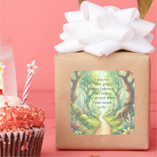 Sticker Carré Forest Path & Quote