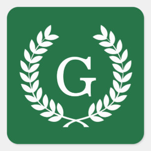 Sticker Carré Forest White Wheat Laurel Wreath