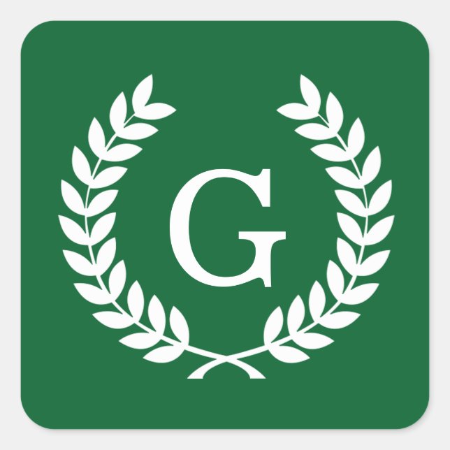 Sticker Carré Forest White Wheat Laurel Wreath (Devant)