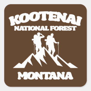 Sticker Carré Forêt nationale de Kootenai, Montana
