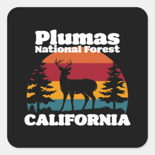 Sticker Carré Forêt nationale de Plumas Californie
