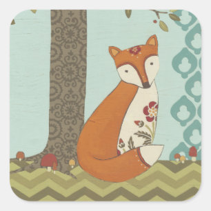 Sticker Carré Forêt Whimsy III