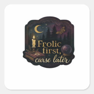 Sticker Carré Forêts Mystiques Fantastiques Whimsigoth, Lunes &
