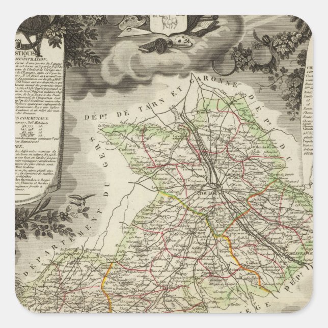 Sticker Carré Forêts, villes, villes (Devant)