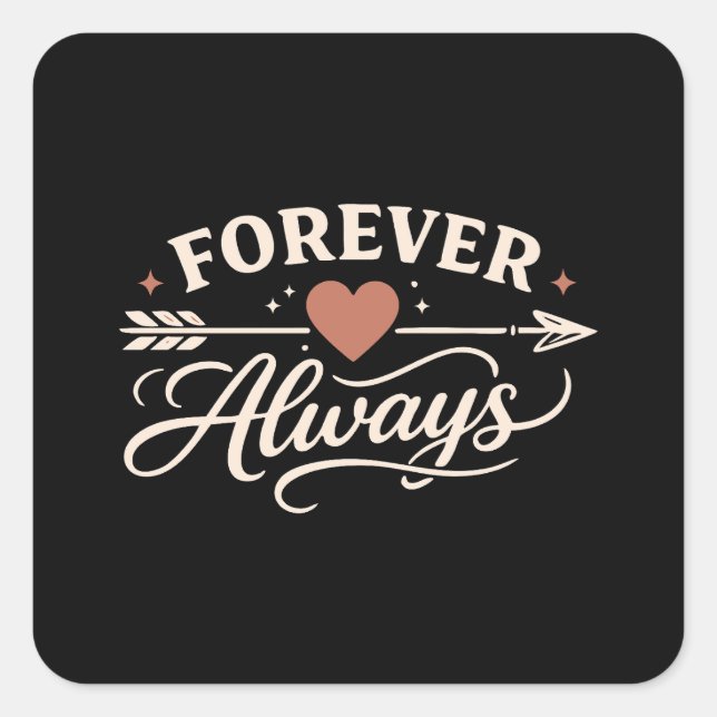 Sticker Carré Forever Always Couple - Pointing Right (Devant)