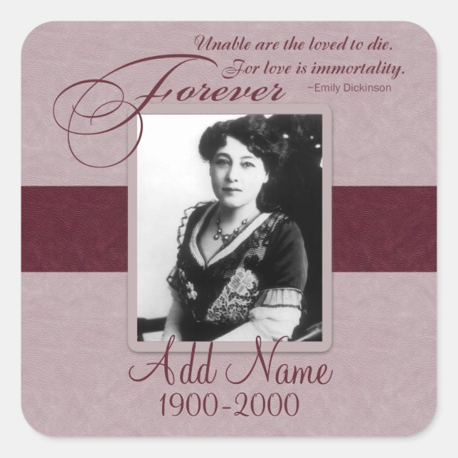 Sticker Carré Forever Loved Custom Memorial (Devant)