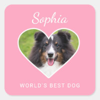 Forme de cœur photo de chien personnalisée sur fon