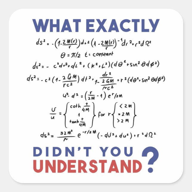 Sticker Carré Formule physique : blague (Devant)