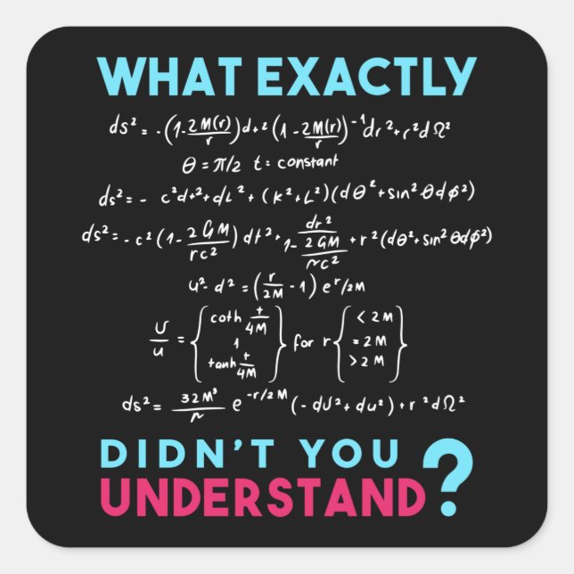 Sticker Carré Formule physique Plaisanter drôle Math (Devant)