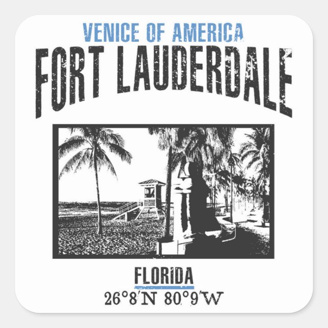 Sticker Carré Fort Lauderdale (Devant)