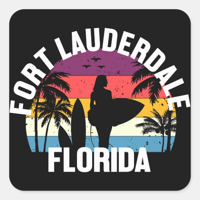 Sticker Carré Fort Lauderdale, Floride (Devant)