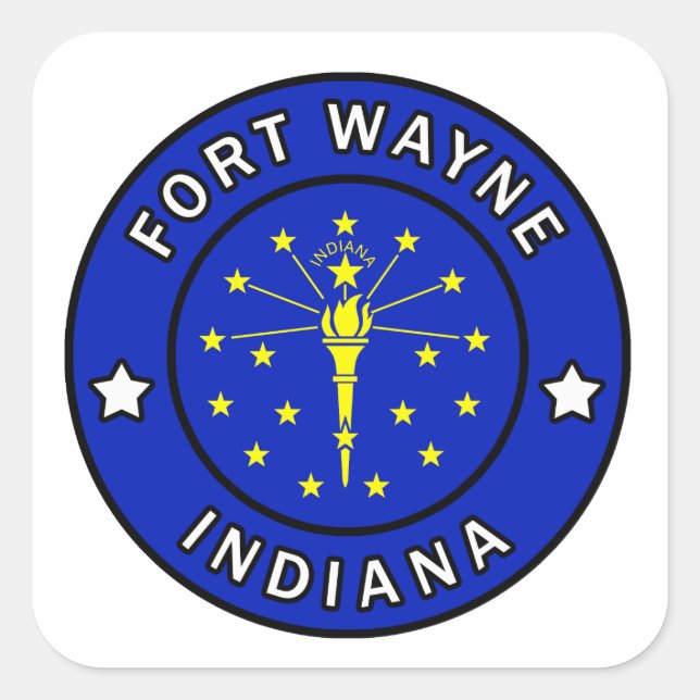 Sticker Carré Fort Wayne Indiana (Devant)