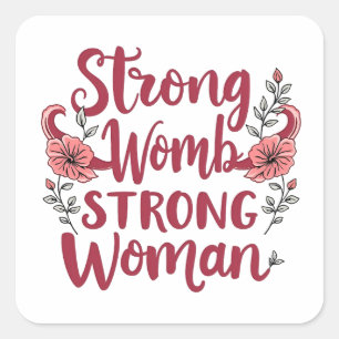 Sticker Carré Forte utérus Femmes Forte Femmes Uterus Femmes Aut