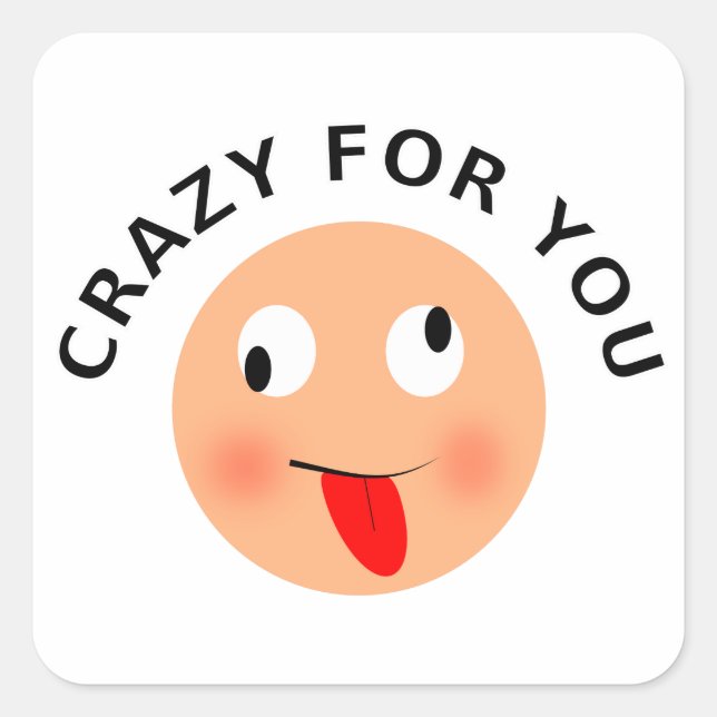 Sticker Carré Fou pour toi (Devant)