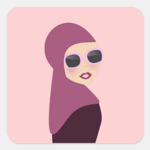 Sticker Carré Foulard islamique muslima hijab style dame
