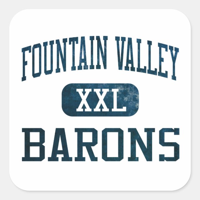 Sticker Carré Fountain Valley Barons Athlétisme (Devant)