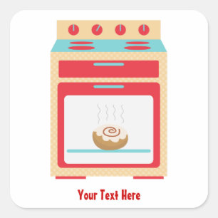 Sticker Carré Four de petit pain (maternité personnalisable)