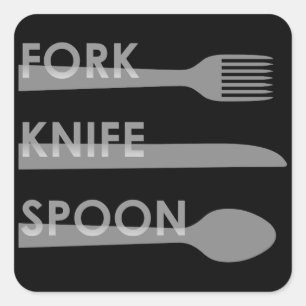 Sticker Carré Fourchette Couteau Cuillère