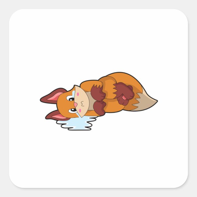 Sticker Carré Fox en train de pleurer (Devant)