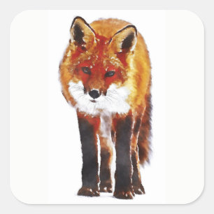 Sticker Carré Fox rouge