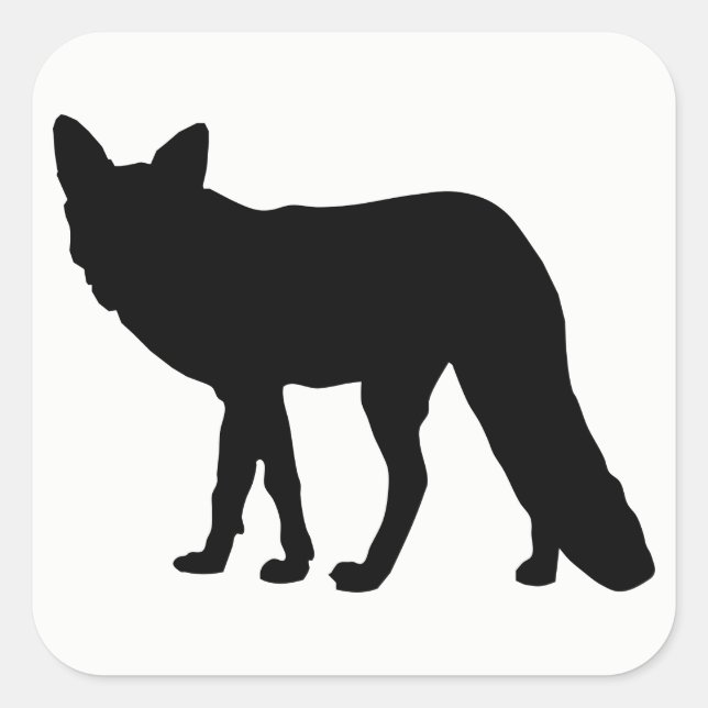 Sticker Carré Fox Silhouette (Devant)