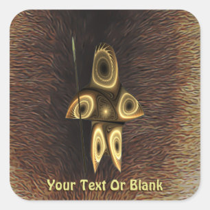 Sticker Carré Fractal Inuit Hunter