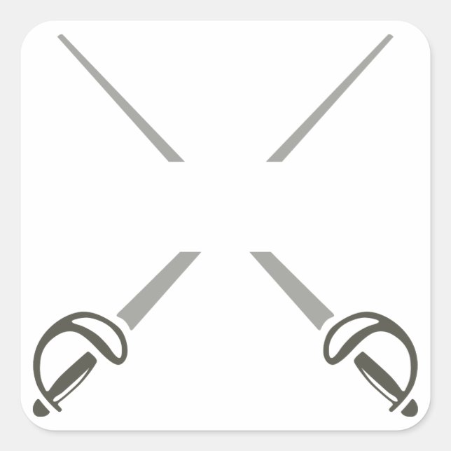 Sticker Carré Fractionner les épées croisées (Devant)