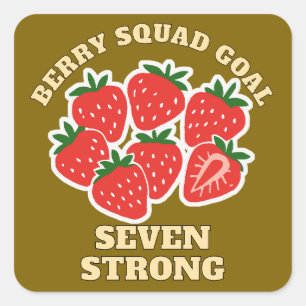 Sticker Carré fraise