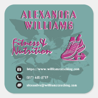 Sticker Carré Framboise Sarcelle Florissante Fitness & Nutrition