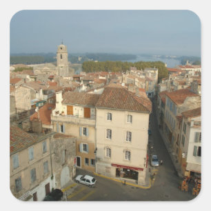 Sticker Carré France, Arles, Provence, vue sur la ville depuis