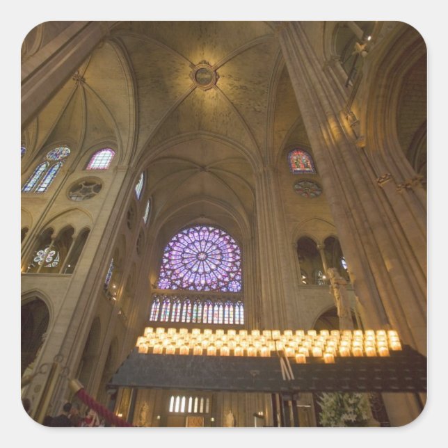 Sticker Carré France, Paris. Intérieur de la cathédrale Notre-Da (Devant)