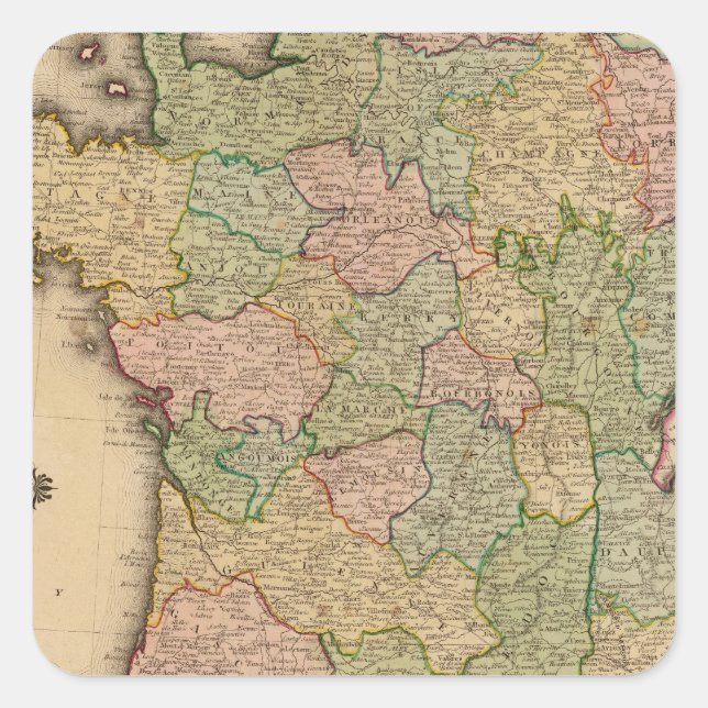 Sticker Carré France, provinces (Devant)