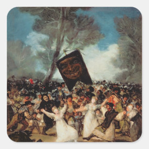 Sticker Carré Francisco Jose de Goya y Lucientes   L'enterrement