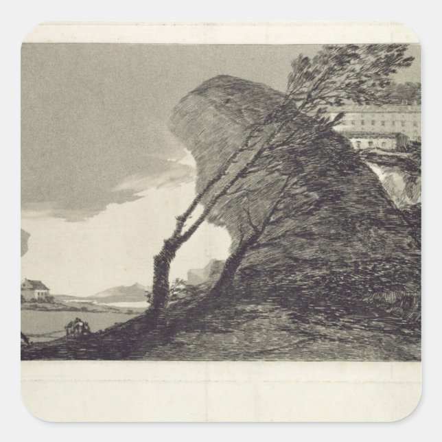 Sticker Carré Francisco Jose de Goya y Lucientes | Paysage avec (Devant)