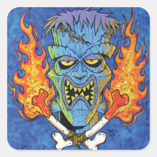 Sticker Carré Franken-Tiki