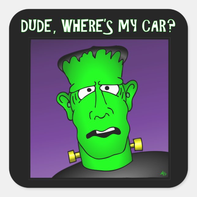 Sticker Carré Frankenstein Porte - clés & Flair (Devant)