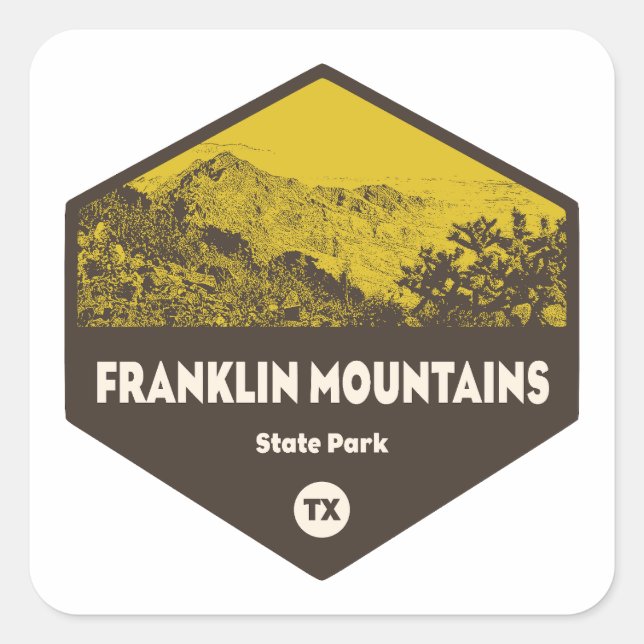 Sticker Carré Franklin Mountains State Park El Paso Texas (Devant)