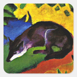 Sticker Carré Franz Marc - Renard Bleu