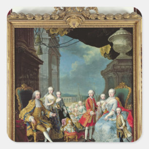 Sticker Carré Franz Stephan I avec sa femme Marie-Therese