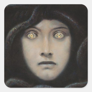 Sticker Carré Franz Von Stuck - Chef De La Medusa
