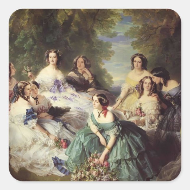 Sticker Carré Franz Winterhalter-Empress Eugenie avec ses dames (Devant)