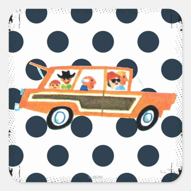 Sticker Carré Frapper la route ouverte 4 (Devant)